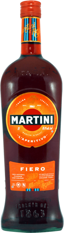 12,95 € Envío gratis | Vermut Martini Fiero Italia Botella 1 L