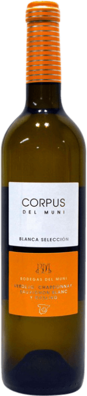 5,95 € 免费送货 | 白酒 Muni Corpus Blanco I.G.P. Vino de la Tierra de Castilla 卡斯蒂利亚 - 拉曼恰 西班牙 Chardonnay, Verdejo, Sauvignon White, Riesling 瓶子 75 cl