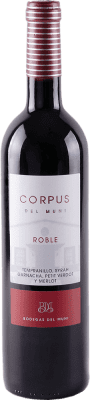 8,95 € Envío gratis | Vino tinto Muni Corpus Roble I.G.P. Vino de la Tierra de Castilla Castilla la Mancha España Tempranillo, Merlot, Syrah, Garnacha, Petit Verdot Botella 75 cl