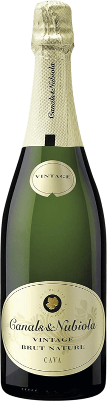 9,95 € Spedizione Gratuita | Spumante Bianco Canals & Nubiola Brut Nature Vintage D.O. Cava Catalogna Spagna Viura, Parellada Bottiglia 75 cl