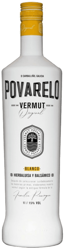 14,95 € Free Shipping | Vermouth Miño Povarelo Blanco Spain Bottle 1 L