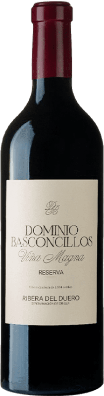 45,95 € 免费送货 | 红酒 Basconcillos Viña Magna 预订 D.O. Ribera del Duero 卡斯蒂利亚莱昂 西班牙 Tempranillo 瓶子 75 cl