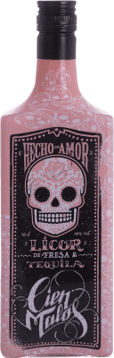 16,95 € Бесплатная доставка | Ликер крем Enerhaus 100 Cien Malos Licor de Fresas y Tequila Мексика бутылка 70 cl