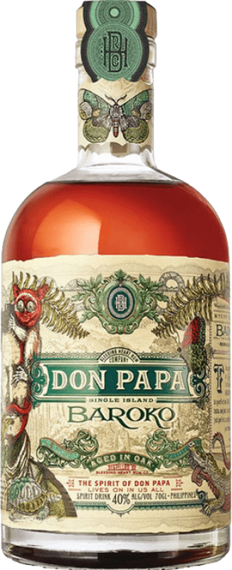 44,95 € Envío gratis | Ron Don Papa Rum Baroko Filipinas Botella 70 cl