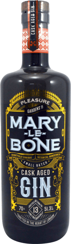 47,95 € Envio grátis | Gin Pleasure Gardens Mary Le Bone Cask Aged Gin Reino Unido Garrafa 70 cl