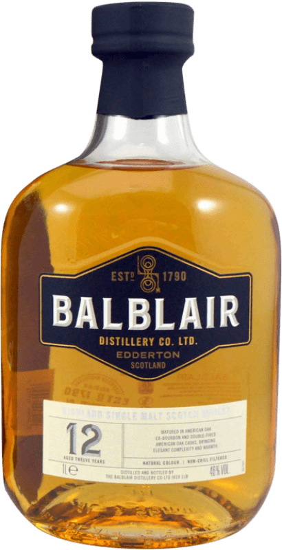 52,95 € Envio grátis | Whisky Single Malt Balblair Reino Unido 12 Anos Garrafa 1 L