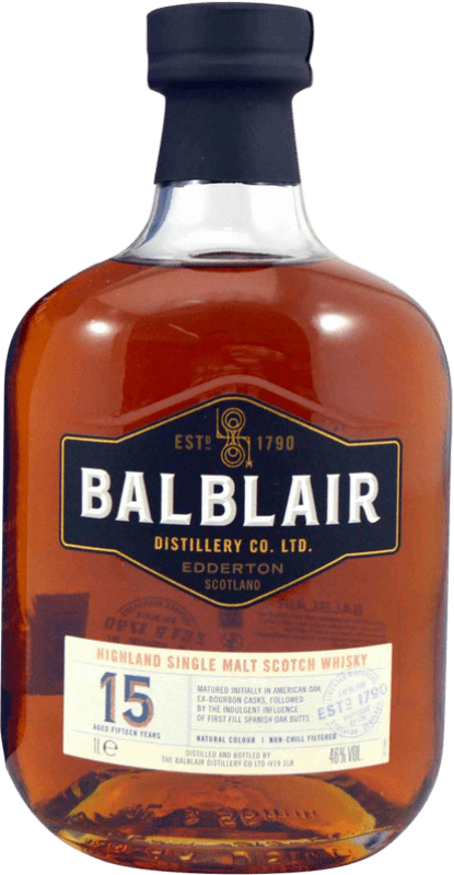 108,95 € Envoi gratuit | Single Malt Whisky Balblair Royaume-Uni 15 Ans Bouteille 1 L