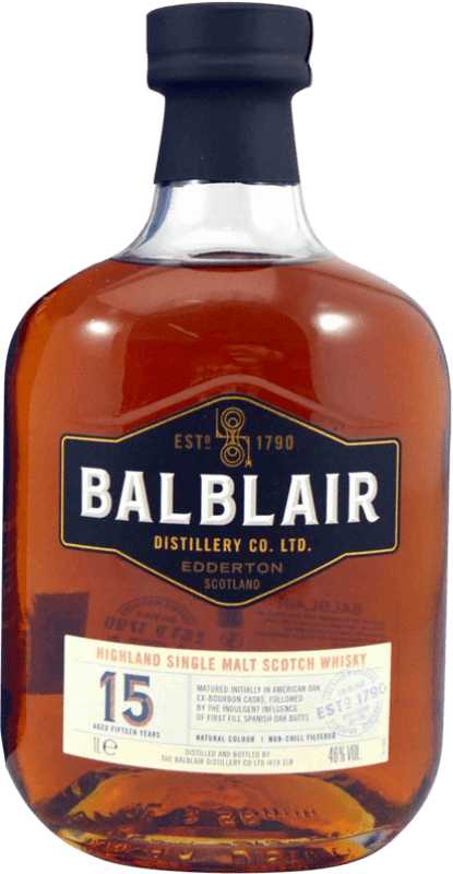 88,95 € Spedizione Gratuita | Whisky Single Malt Balblair Regno Unito 15 Anni 1 L