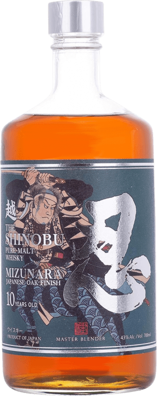 177,95 € Бесплатная доставка | Односолодовый виски Shinobu Japanese Mizunara Oak Cask — Бочка из японского дуба Мизунара Япония 10 Лет 70 cl