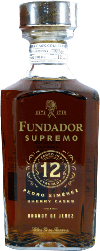 62,95 € 免费送货 | 白兰地 Pedro Domecq Fundador Supremo D.O. Jerez-Xérès-Sherry 西班牙 12 岁 瓶子 70 cl