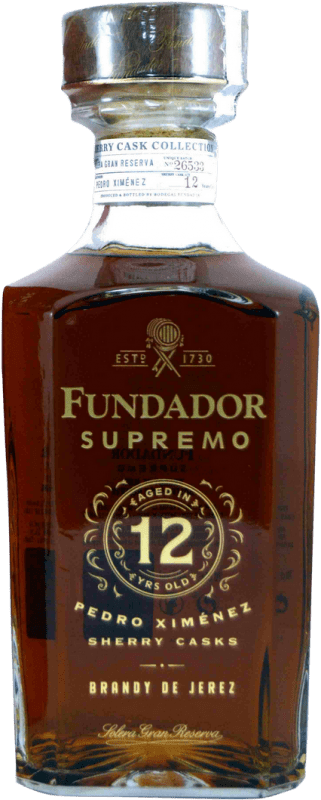 62,95 € Envío gratis | Brandy Pedro Domecq Fundador Supremo D.O. Jerez-Xérès-Sherry España 12 Años Botella 70 cl
