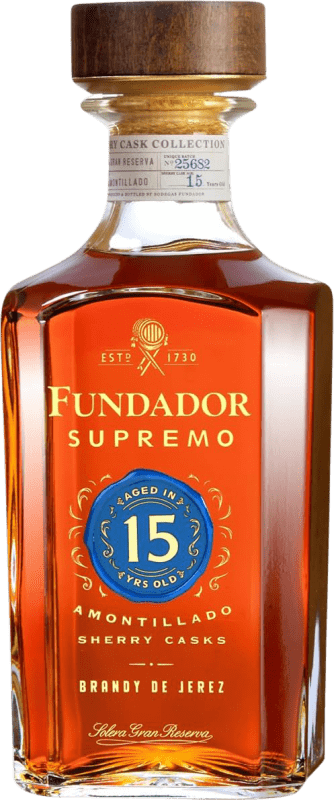 77,95 € Spedizione Gratuita | Brandy Pedro Domecq Fundador Supremo D.O. Jerez-Xérès-Sherry Andalusia Spagna 15 Anni 70 cl