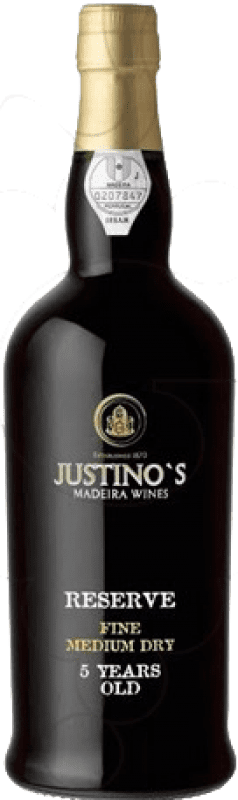 17,95 € Kostenloser Versand | Verstärkter Wein Justino's Madeira Fine Medium Dry I.G. Madeira Portugal Negramoll 5 Jahre Flasche 75 cl