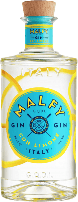 4,95 € Envio grátis | Genever Gin Malfy Itália Garrafinha Miniatura 5 cl Limone — Limão