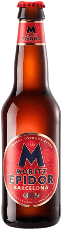 29,95 € Spedizione Gratuita | Scatola da 24 unità Birra Moritz Epidor Catalogna Spagna Bottiglia Terzo 33 cl