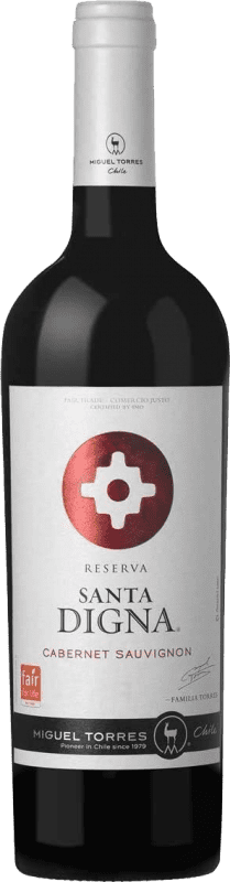 16,95 € Spedizione Gratuita | Vino rosso Familia Torres Santa Digna Riserva I.G. Valle Central Central Valley Chile Cabernet Sauvignon Bottiglia 75 cl