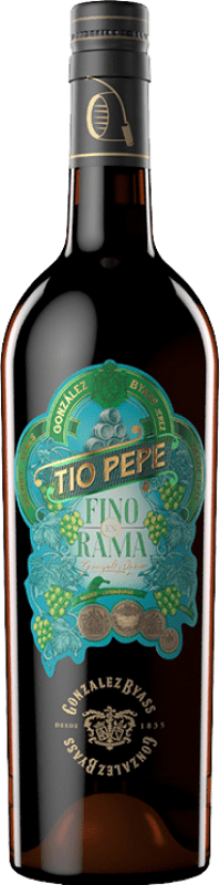 14,95 € 免费送货 | 加强葡萄酒 González Byass Tío Pepe Fino en Rama — 原桶菲诺 D.O. Jerez-Xérès-Sherry 安达卢西亚 西班牙 Palomino Fino 半瓶装 37 cl