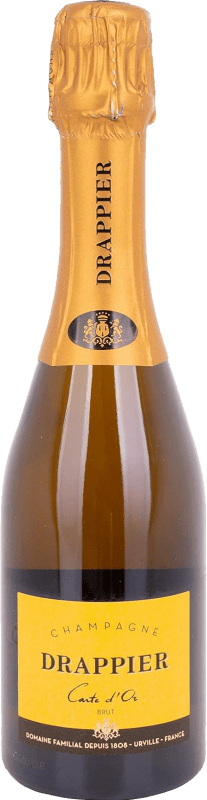 29,95 € 送料無料 | 白のスパークリングワイン Drappier Carte d'Or Brut — ブリュット A.O.C. Champagne シャンパン フランス Pinot Noir — ピノ・ノワール, Chardonnay — シャルドネ, Pinot Meunier — ピノ・ムニエ ハーフボトル 37 cl