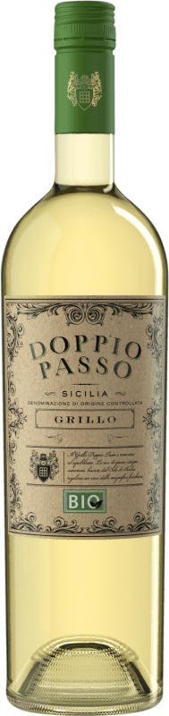 8,95 € Envio grátis | Vinho Branco Botter Carlo Doppio Passo D.O.C. Sicilia Sicília Itália Grillo Bio — Ecológico 75 cl