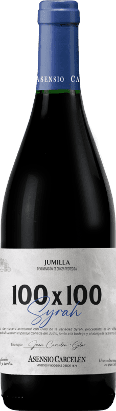 6,95 € Free Shipping | Red wine Asensio Carcelén 100x100 Vendimia Tardía D.O. Jumilla Region of Murcia Spain Syrah Bottle 75 cl