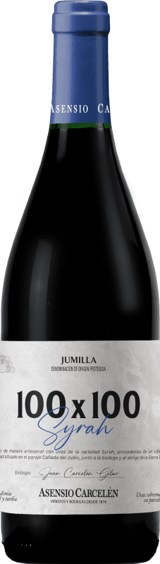 6,95 € Envío gratis | Vino tinto Asensio Carcelén 100x100 Vendimia Tardía D.O. Jumilla Región de Murcia España Syrah Ecológico Botella 75 cl