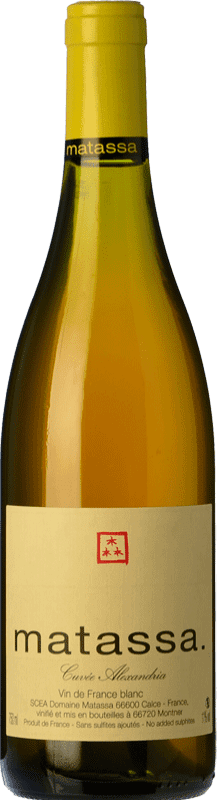 38,95 € 免费送货 | 白酒 Domaine Matassa Cuvée Alexandria 岁 I.G.P. Vin de Pays Côtes Catalanes 朗格多克 - 鲁西荣 法国 Viognier, Muscatel Small Grain 瓶子 75 cl