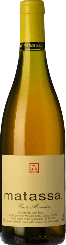 38,95 € Envío gratis | Vino Blanco Domaine Matassa Alexandria Cuvée Crianza I.G.P. Vin de Pays Côtes Catalanes Languedoc-Roussillon Francia Moscato, Viognier 75 cl