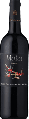 10,95 € Envoi gratuit | Vin rouge Philippe de Rothschild Les Cépages I.G.P. Vin de Pays d'Oc Bordeaux France Merlot Bouteille 75 cl