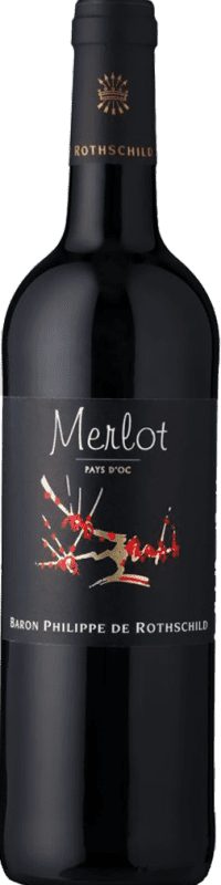 10,95 € Envoi gratuit | Vin rouge Philippe de Rothschild Les Cépages I.G.P. Vin de Pays d'Oc Bordeaux France Merlot Bouteille 75 cl