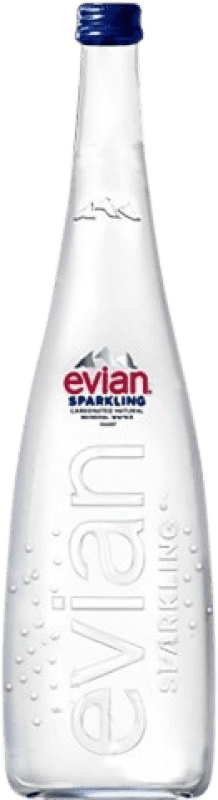 31,95 € Envio grátis | Caixa de 12 unidades Água Evian Frizzante — Meio Espumante, Mineral Natural França 75 cl