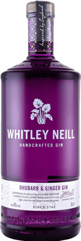 23,95 € Бесплатная доставка | Джин Whitley Neill Rhubarb & Ginger Gin Объединенное Королевство бутылка 1 L