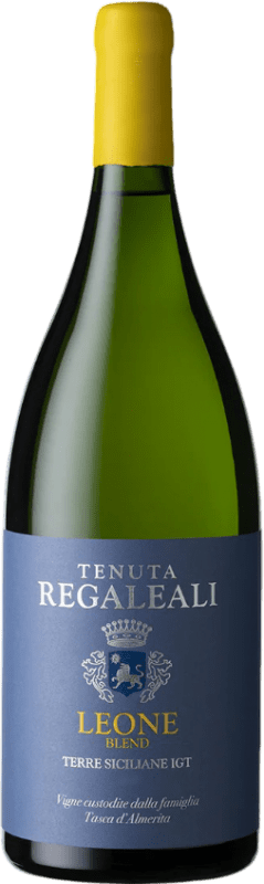 52,95 € 送料無料 | 白ワイン Tasca Conti d'Almerita Tenuta Regaleali Leone Blend I.G.T. Terre Siciliane シチリア島 イタリア Gewürztraminer, Pinot White, Sauvignon, Catarratto マグナムボトル 1,5 L