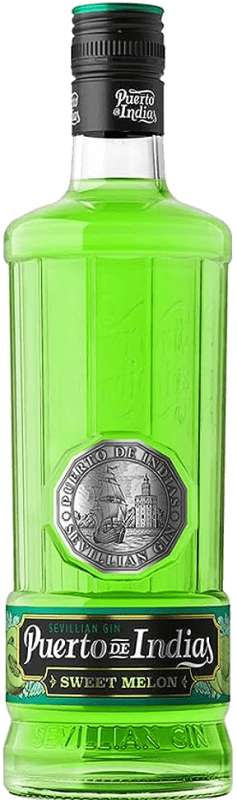4,95 € 免费送货 | 金酒 Gin Puerto de Indias 西班牙 小瓶装 5 cl Melón — 甜瓜