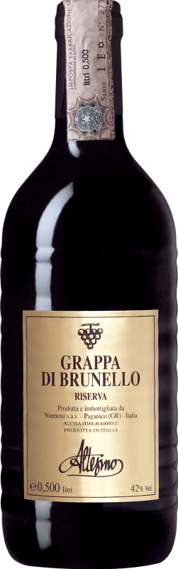 42,95 € Envío gratis | Grappa Altesino Reserva D.O.C.G. Brunello di Montalcino Toscana Italia Botella Medium 50 cl
